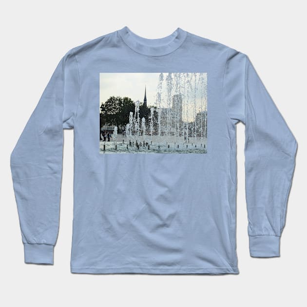 Paris Hotel de Ville Fountains Long Sleeve T-Shirt by BlackBeret